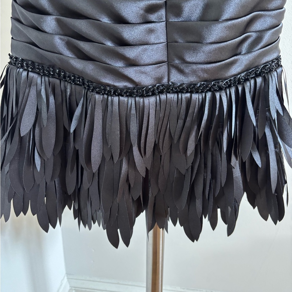 Strapless White House Black Market Black Ruched Dress - Picture 7 of 8